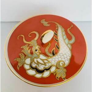 1950’s Schaubach Kunst Porcelain Dragon Bowl with Lid Vintage Germany Porcelain
